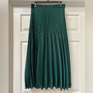 NWT Max Studio Jacquard Shine Dot Pleated Midi Skirt Size Medium